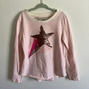 GAP Flip Sequin Star Tee Girls Small